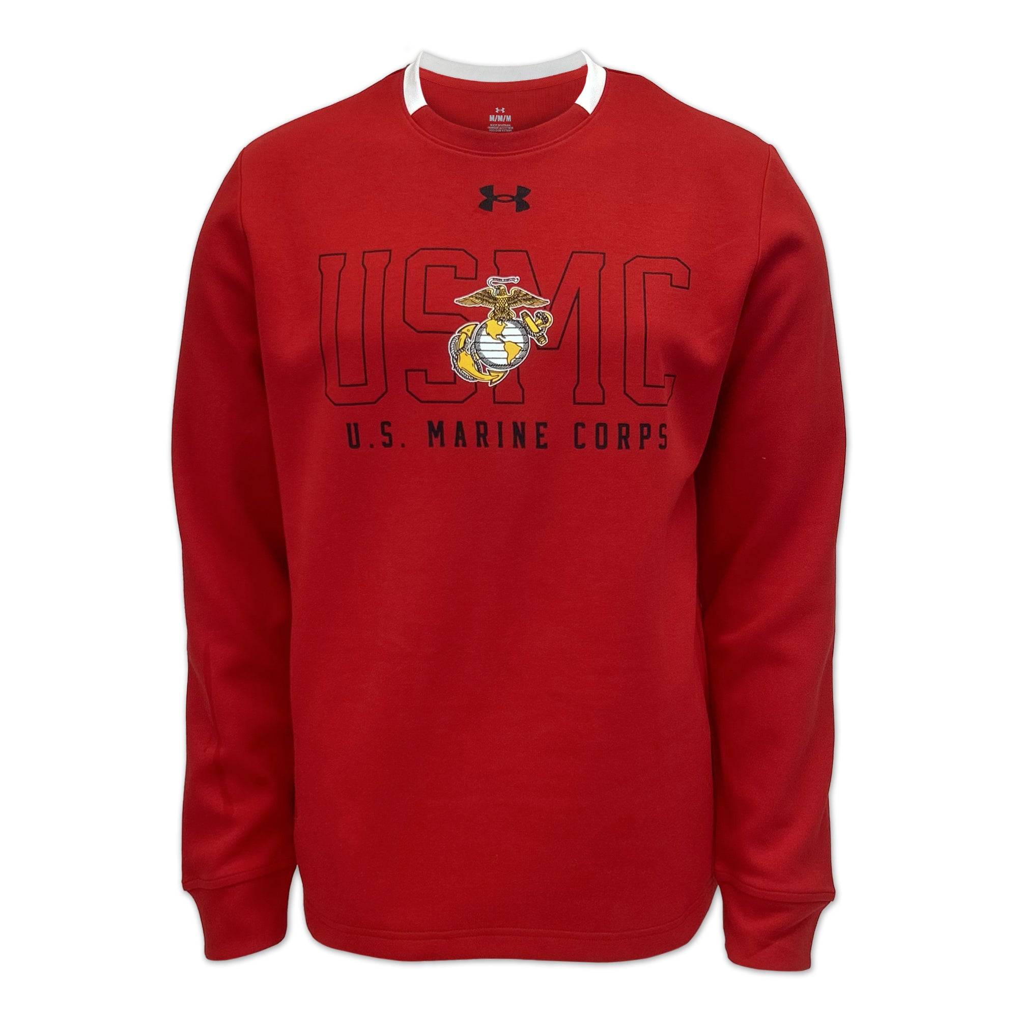 Marines Under Armour Gameday Double Knit Fleece Crewneck (Cardinal)