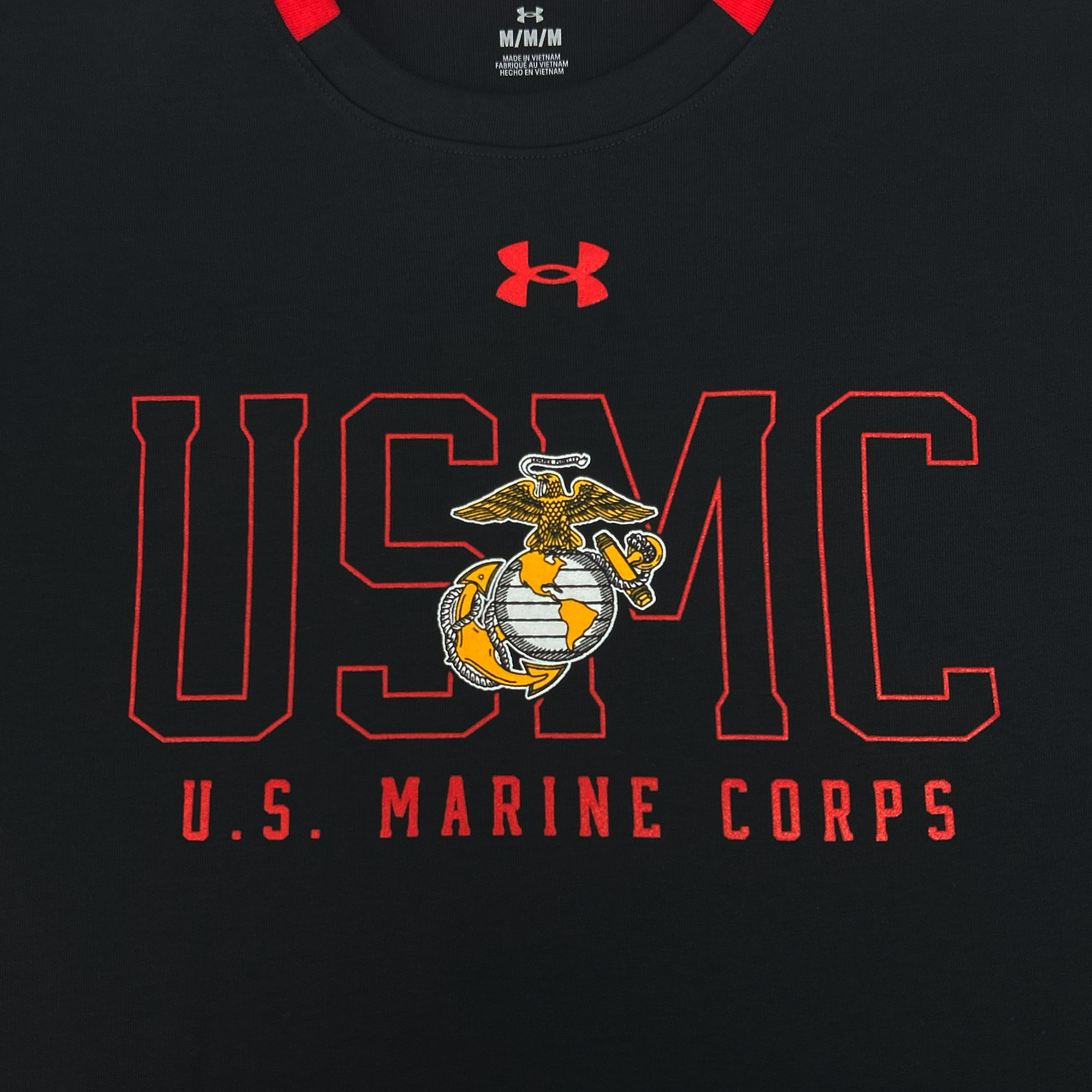 Marines Under Armour Gameday Double Knit Fleece Crewneck (Black)