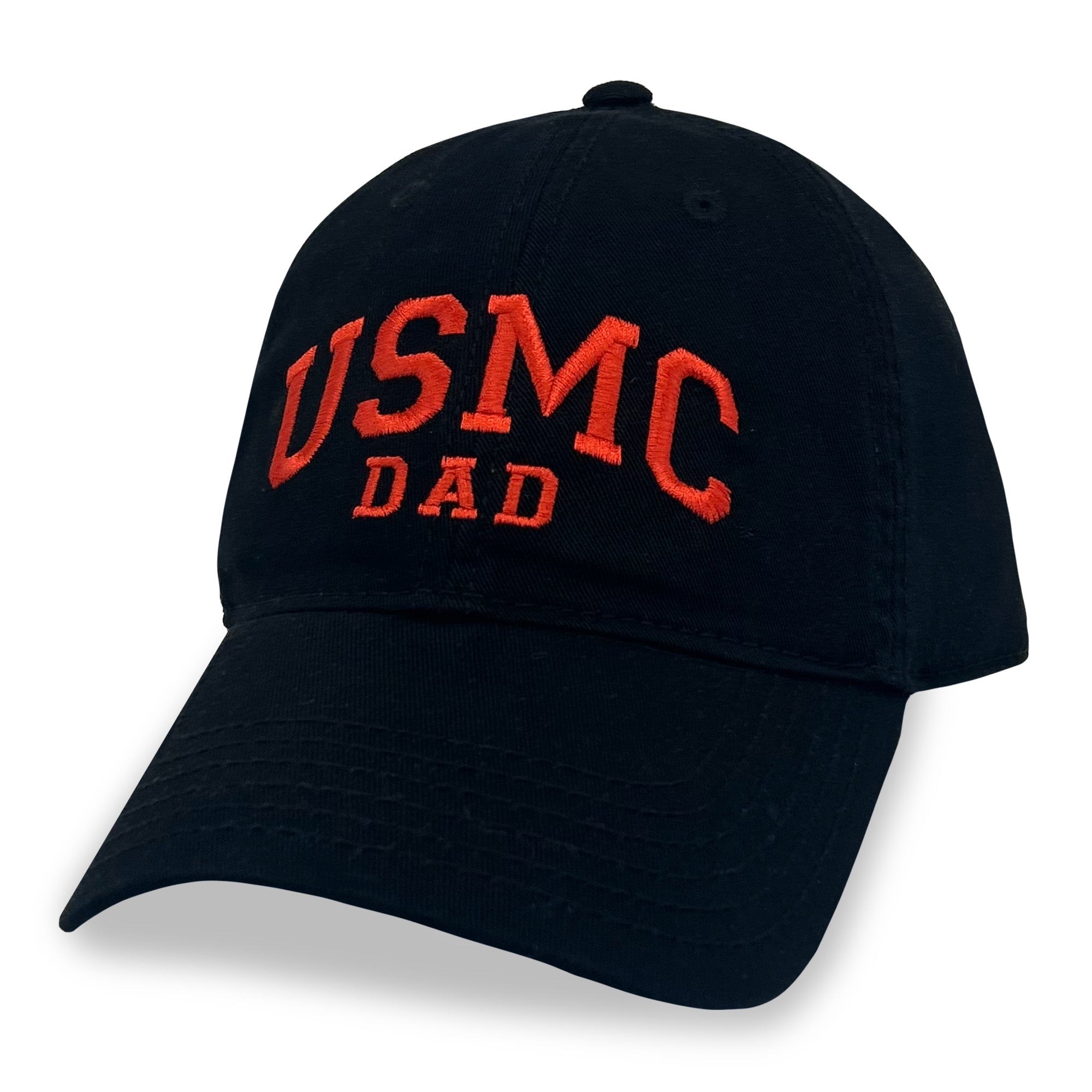 USMC Dad Relaxed Twill Hat (Black/Red)