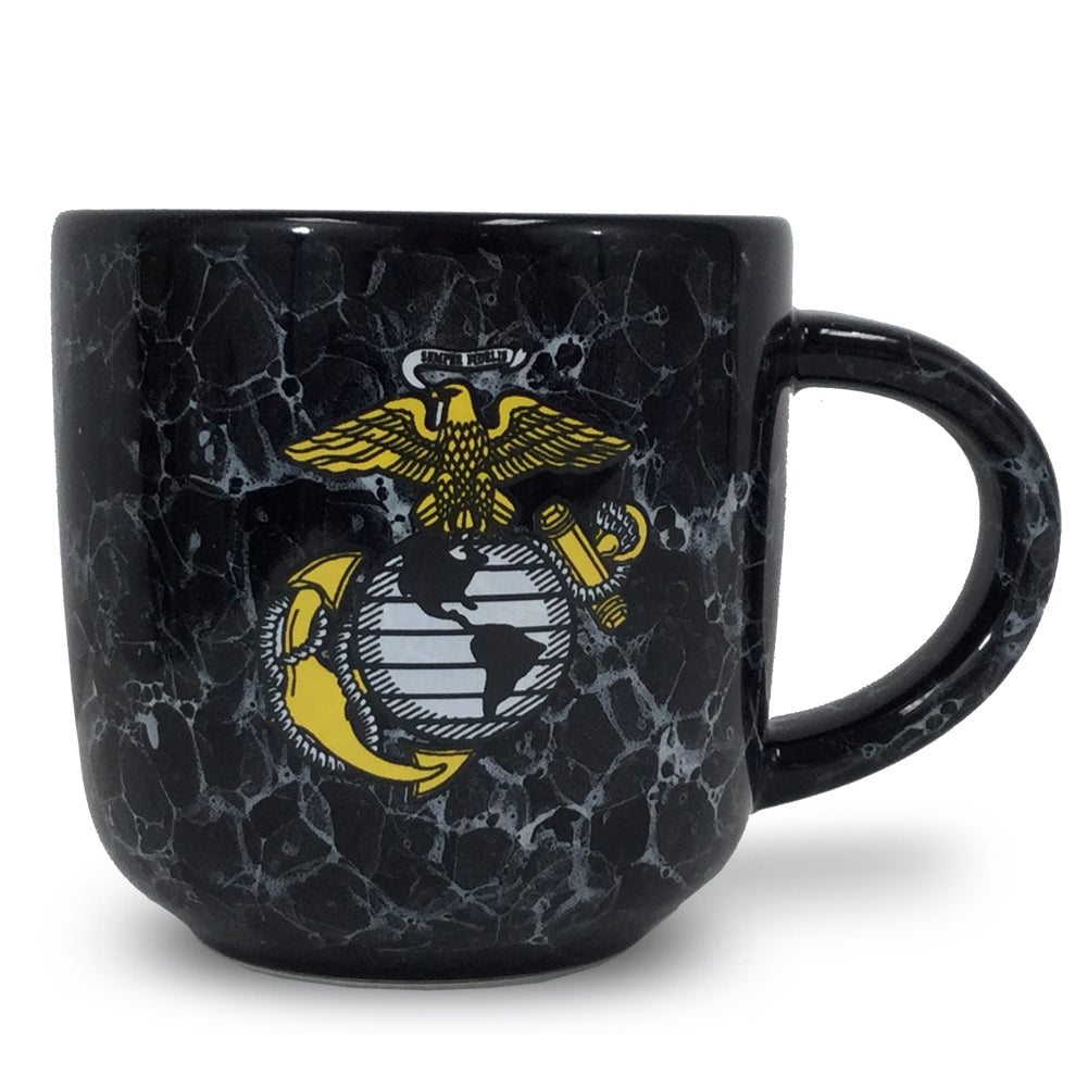 USMC Marbled 17 oz Mug (Black)
