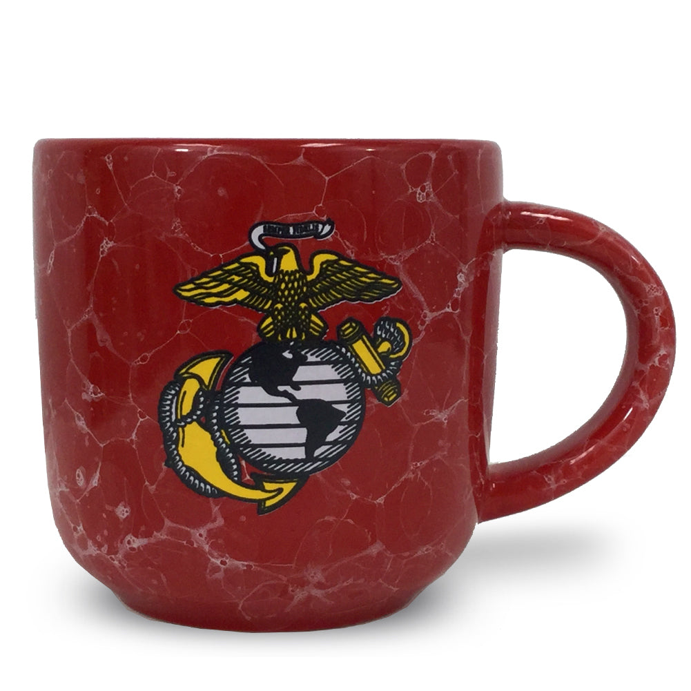 USMC Marbled 17 oz Mug (Red)