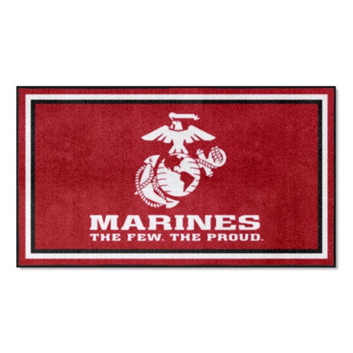 U.S. Marines 3' X 5' Plush Rug (Red)