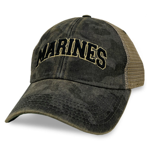 Marines Arch Old Favorite Trucker Hat (Black Field Camo)
