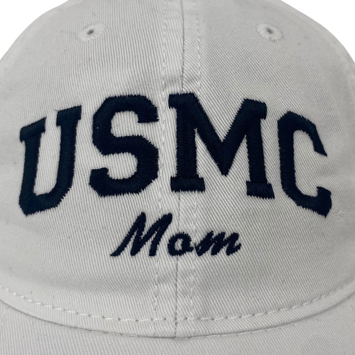 USMC Mom Relaxed Twill Hat (White/Black)