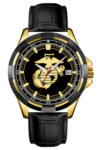 Marines Premium Leather Strap Watch