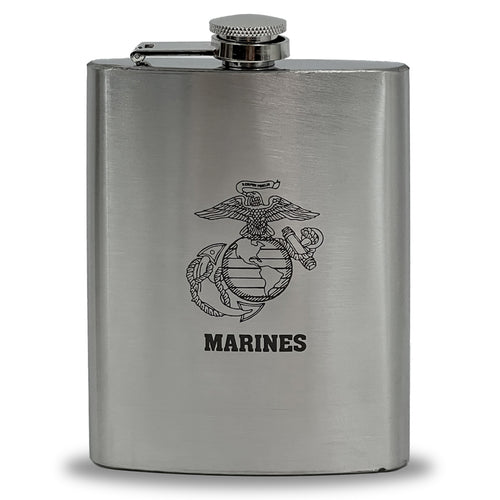 Marines EGA 8oz Pocket Stainless Steel Canteen