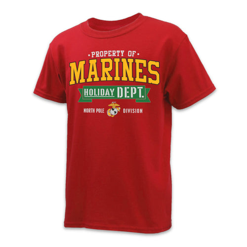 Marines Holiday Department Youth T-Shirt (Red)