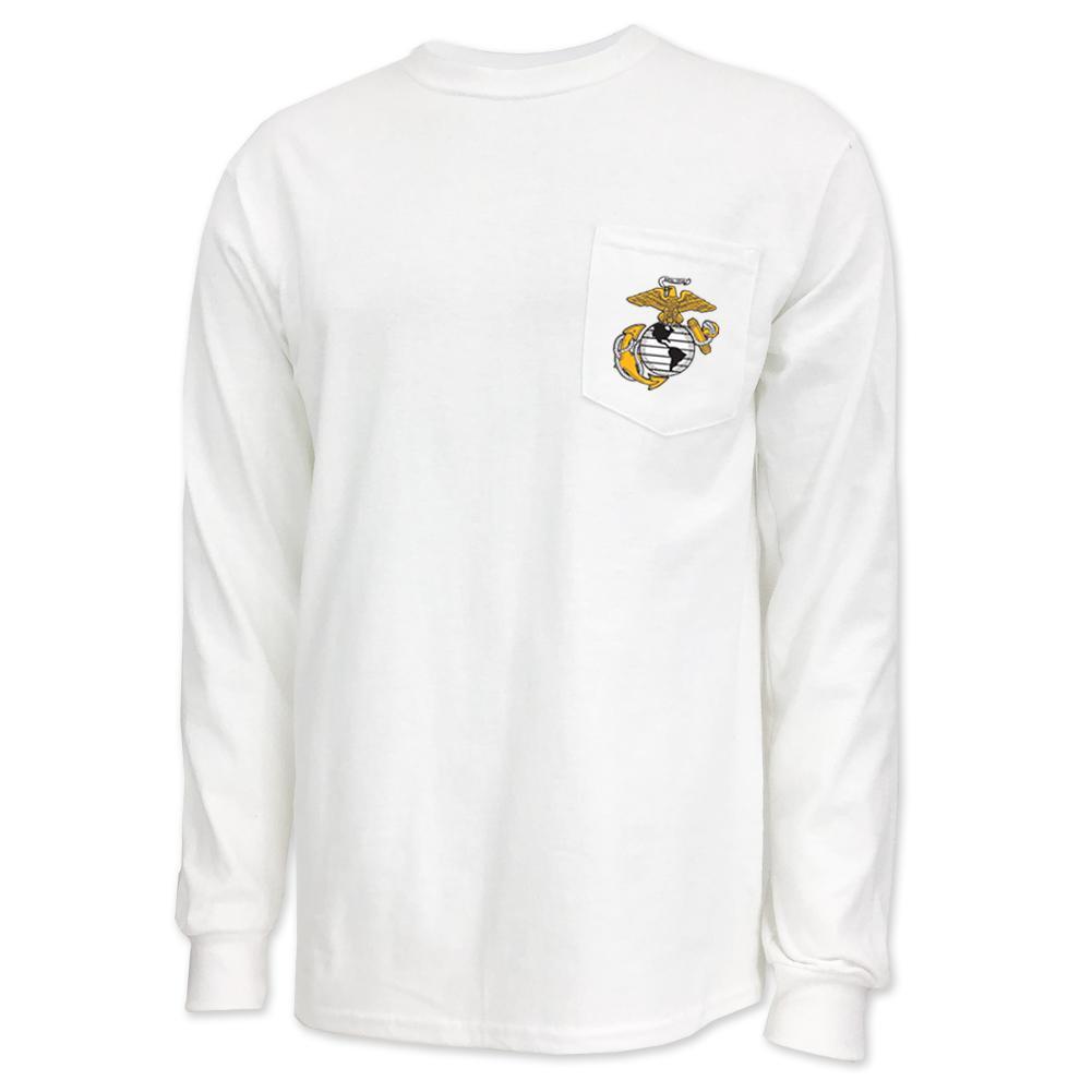 USMC EGA Logo Pocket Long Sleeve T-Shirt