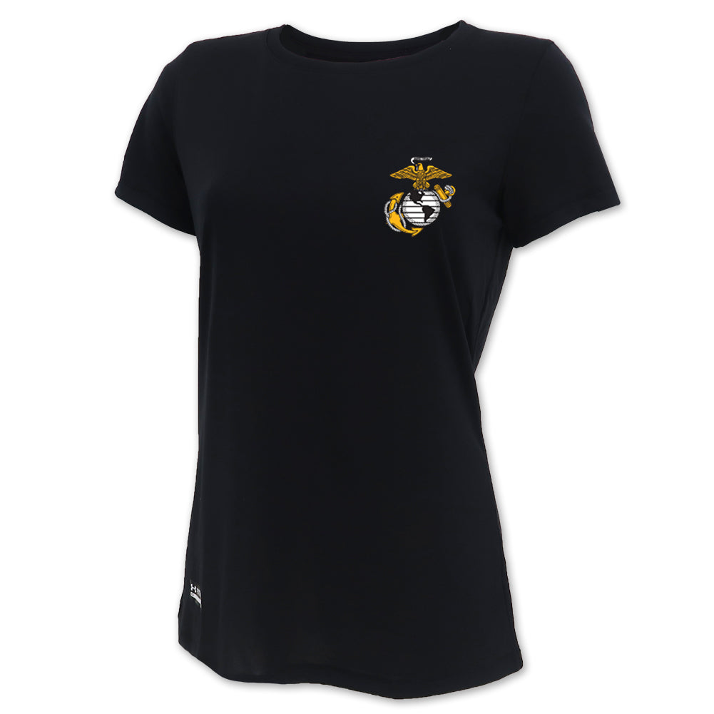 Marines EGA Ladies Under Armour Tac Tech T-Shirt (Black)