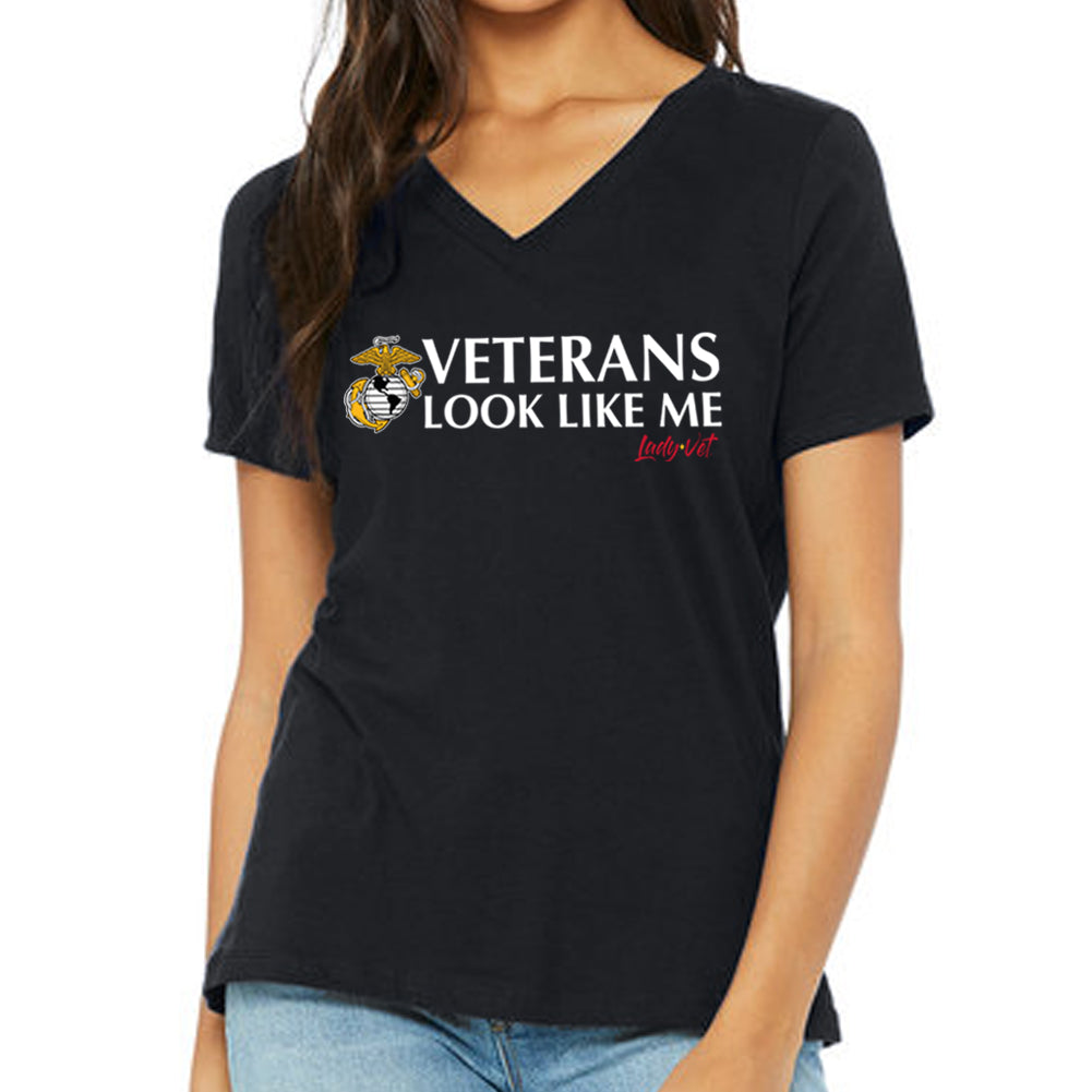Marines Vet Looks Like Me V-Neck T-Shirt