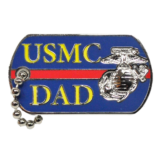 USMC Dad Dog Tag Lapel Pin