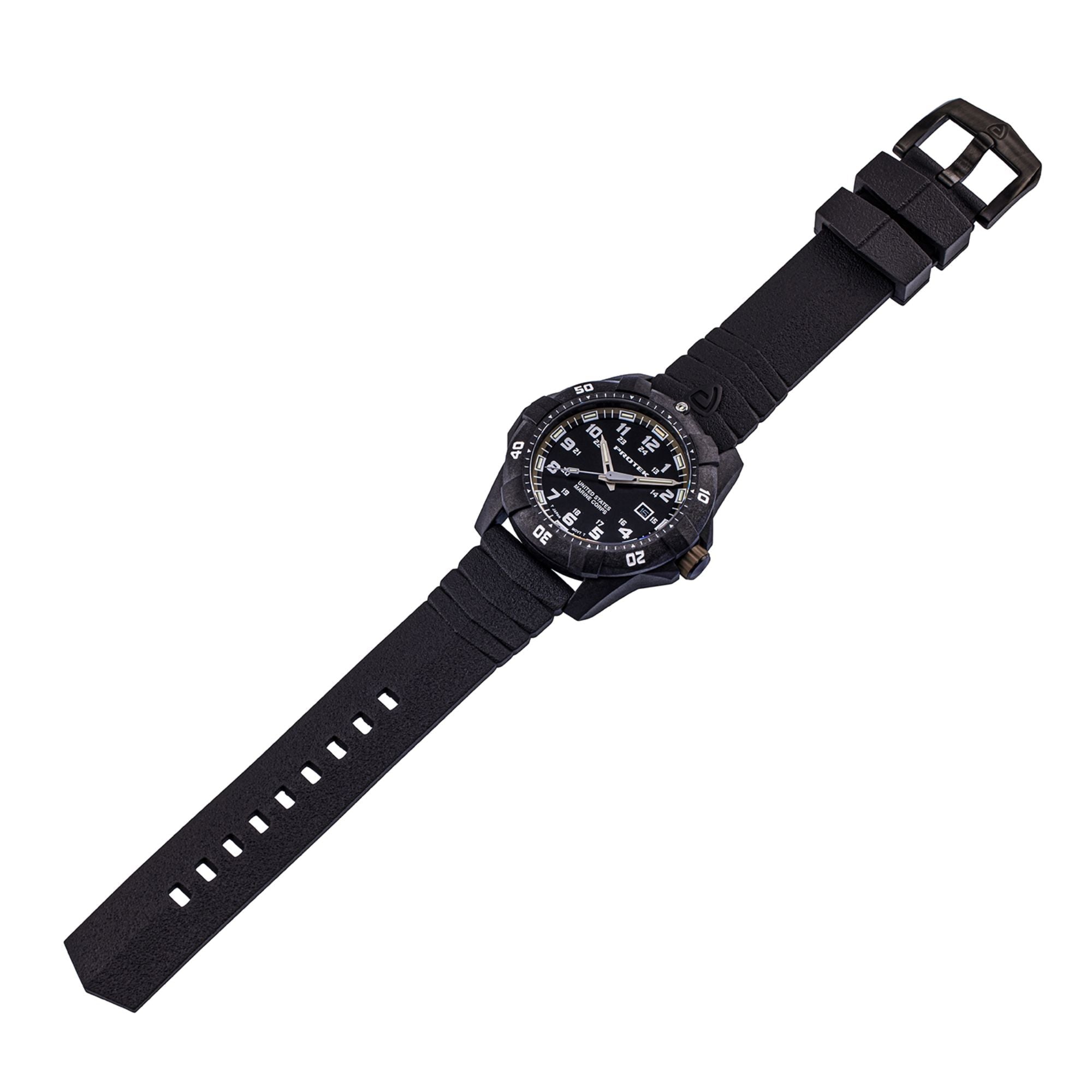 ProTek USMC Carbon Composite Dive Watch - Carbon/Black/Sand (Black Band)