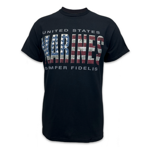 United States Marines Flag T-Shirt (Black)