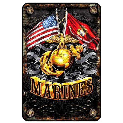 Marines Flags Parking Sign