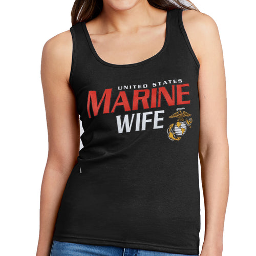 Ladies United States Marine Wife Tank (Black)