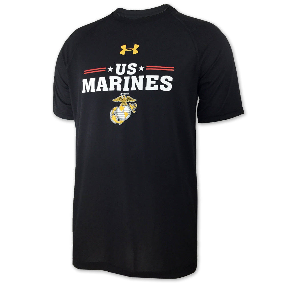 Marines Under Armour Stars Tech T-Shirt (Black)