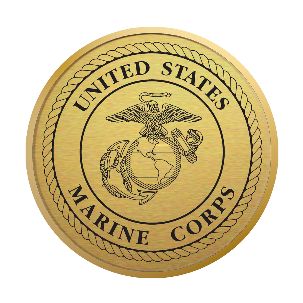 United States Marine Corps Gold Engraved Hampshire Certificate Frame (Vertical)