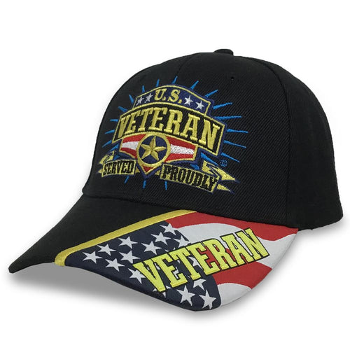U.S. VETERAN SERVED PROUDLY HAT (BLACK) 2