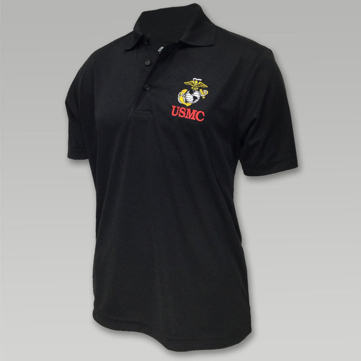 USMC PERFORMANCE POLO (BLACK)